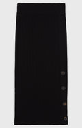 Pringle of Scotland Women's Long Ribbed Merino Skirt In Black