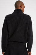Cashmere Blend Zip Thru Jacket In Black