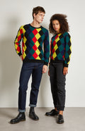 Pringle Reissued Unisex Harlequin Argyle Sweater in multi colours