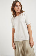 Women's Merino Silk T Shirt In Cream Melange