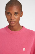 Round Neck Lambswool Golf Jumper In Heather Pink - Pringle of Scotland