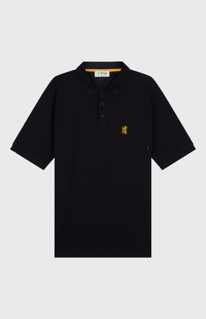 Heritage Golf Cotton Polo Shirt In Navy flat shot - Pringle of Scotland