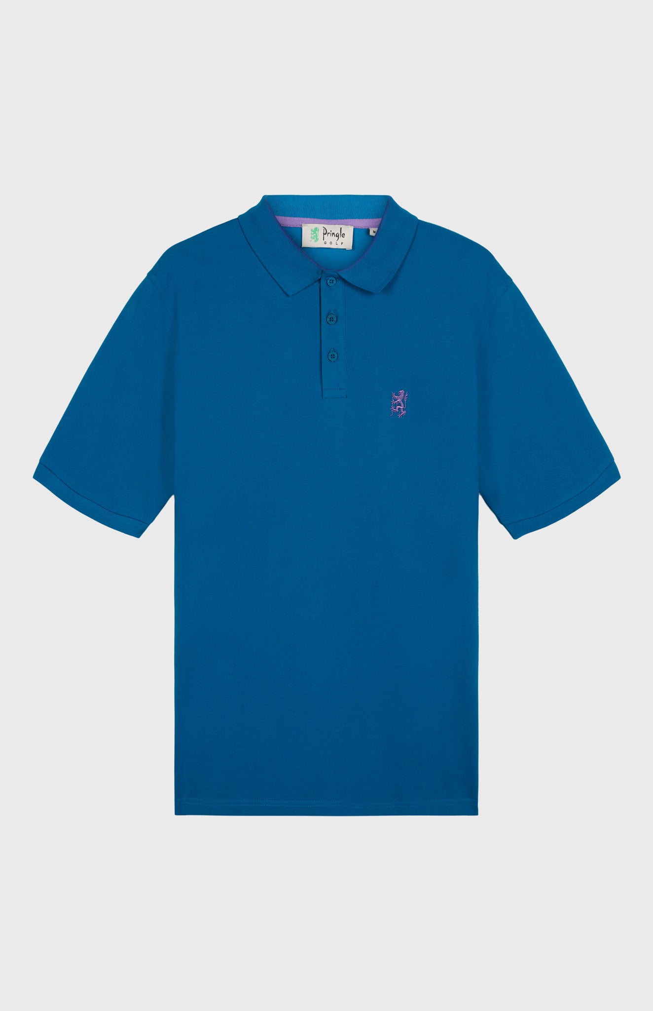 Heritage Golf Cotton Polo Shirt In Lagoon flat shot - Pringle of Scotland