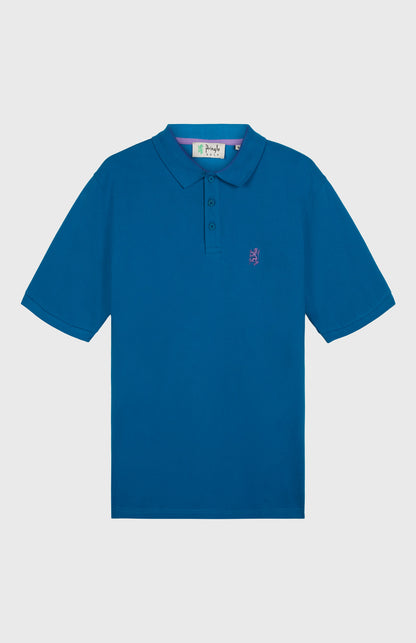 Heritage Golf Cotton Polo Shirt In Lagoon flat shot - Pringle of Scotland