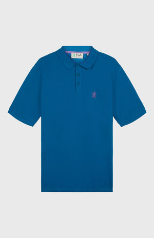 Heritage Golf Cotton Polo Shirt In Lagoon flat shot - Pringle of Scotland