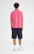 Cotton Heritage Golf Polo Shirt In Heather Pink on male mode rear view - Pringle of Scotland