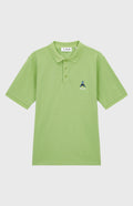 Geometric George Golf Cotton Polo Shirt In Field Green flat shot - Pringle of Scotland