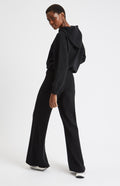 Knitted Wide Leg Cashmere Blend Trousers In Black - Pringle of Scotland
