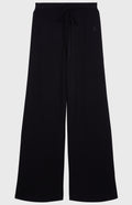 Women's Drawstring Merino Trousers In Black flat shot - Pringle of Scotland