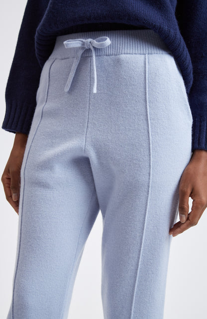 Women's Light blue Cashmere Blend Joggers waist detail - Pringle of Scotland