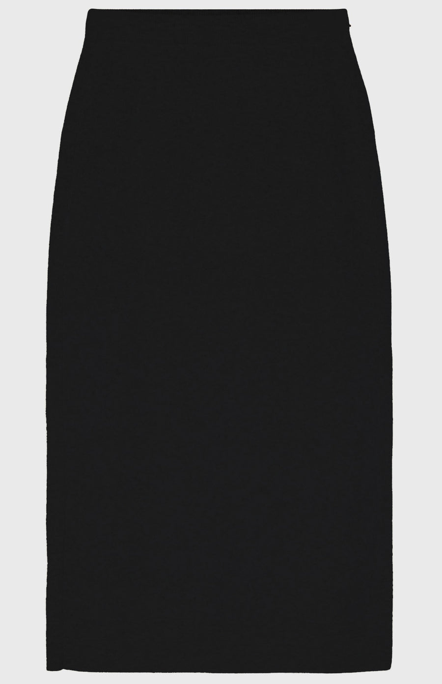 Long Relaxed Fit Wool Cashmere Skirt In Black flat shot - Pringle of Scotland