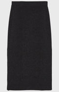 Long Relaxed Fit Wool Cashmere Skirt In Charcoal flat shot - Pringle of Scotland