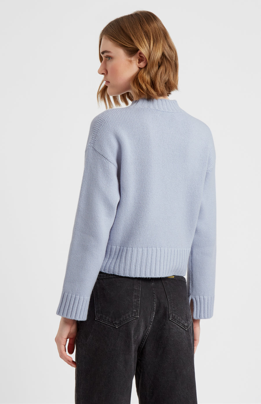 Women's V Neck Cosy Cashmere Jumper In Baby Blue