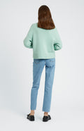 Women's V Neck Cosy Cashmere Jumper In Mint