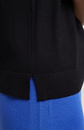 Women's Merino T Shirt In Black waist detail - Pringle of Scotland