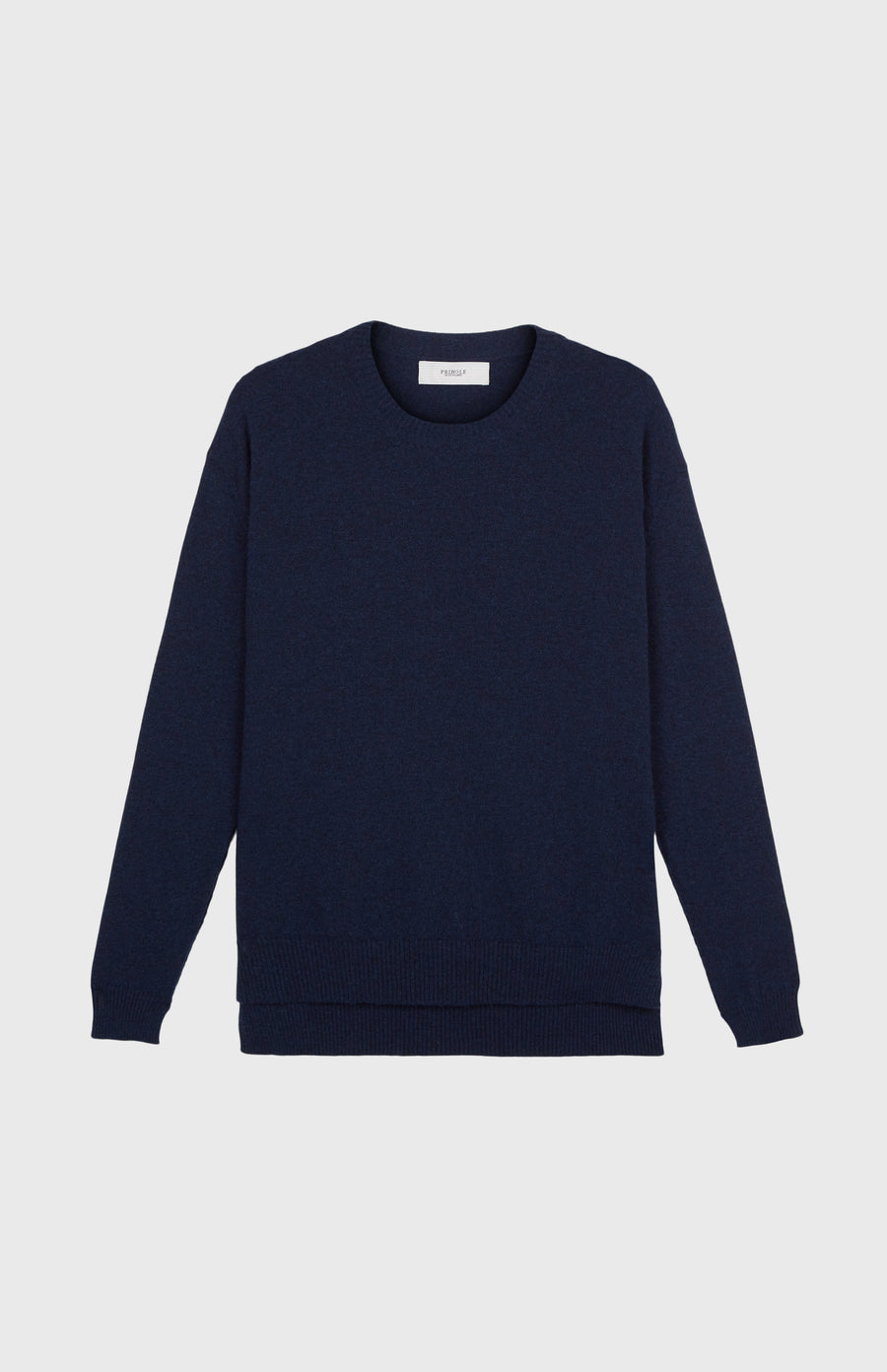 Women's Round Neck Cashmere Jumper In Inkwell Blue flat shot - Pringle of Scotland