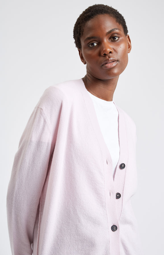 Women's V Neck Cashmere Cardigan In Pink