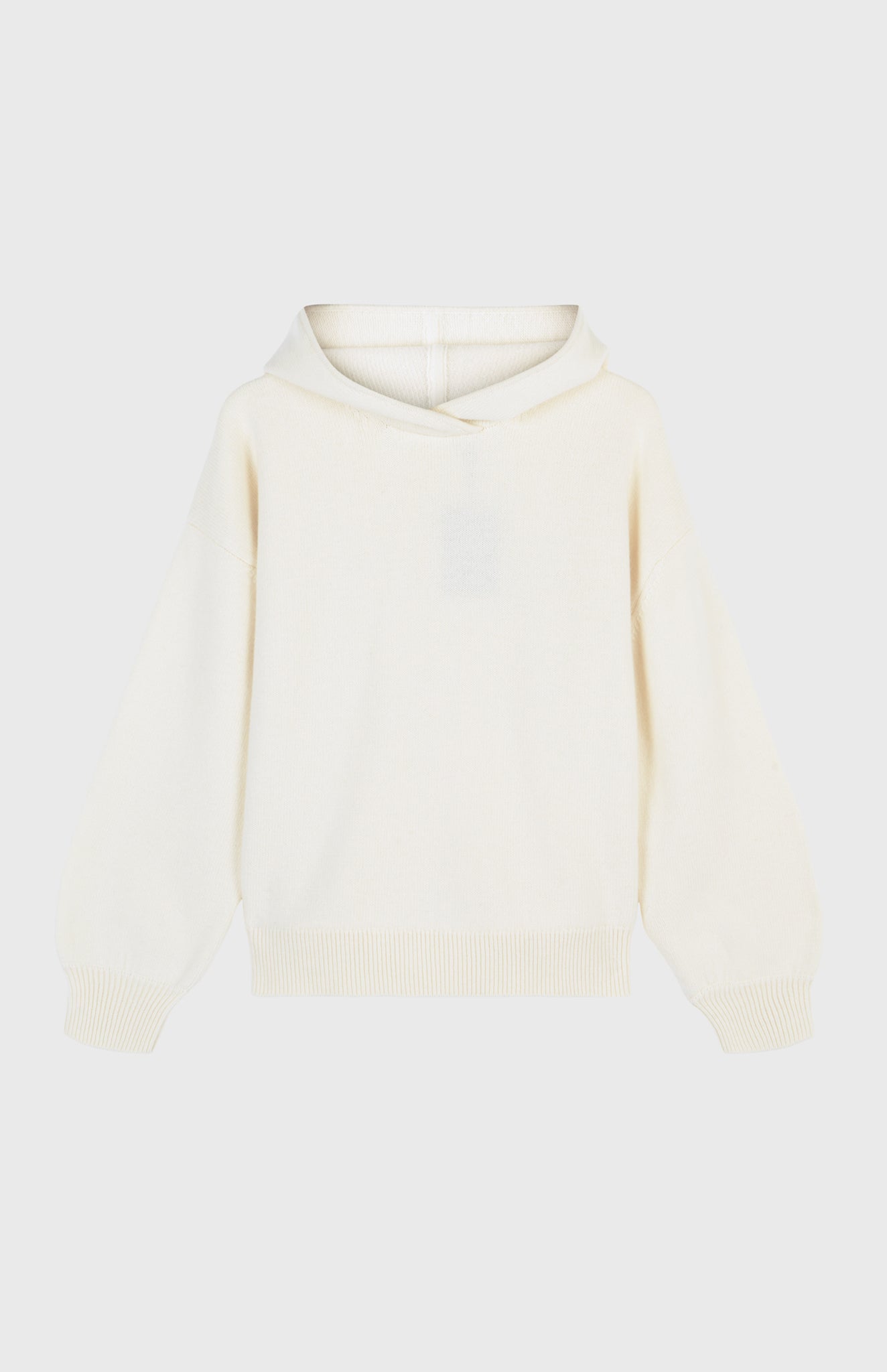 Women's Cream Cashmere Blend Hoodie Flat Shot - Pringle of Scotland