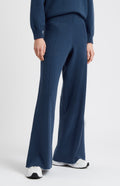 Pringle of Scotland Women's Cashmere Blend Trousers In Night Sky on model