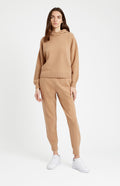 Pringle of Scotland Women's Cashmere Blend Hoodie In Sand with matching joggers