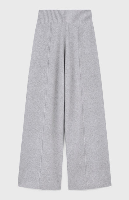 Cashmere Blend Trousers In Grey Melange