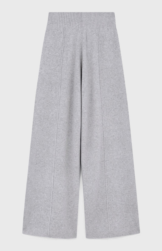 Cashmere Blend Trousers In Grey Melange